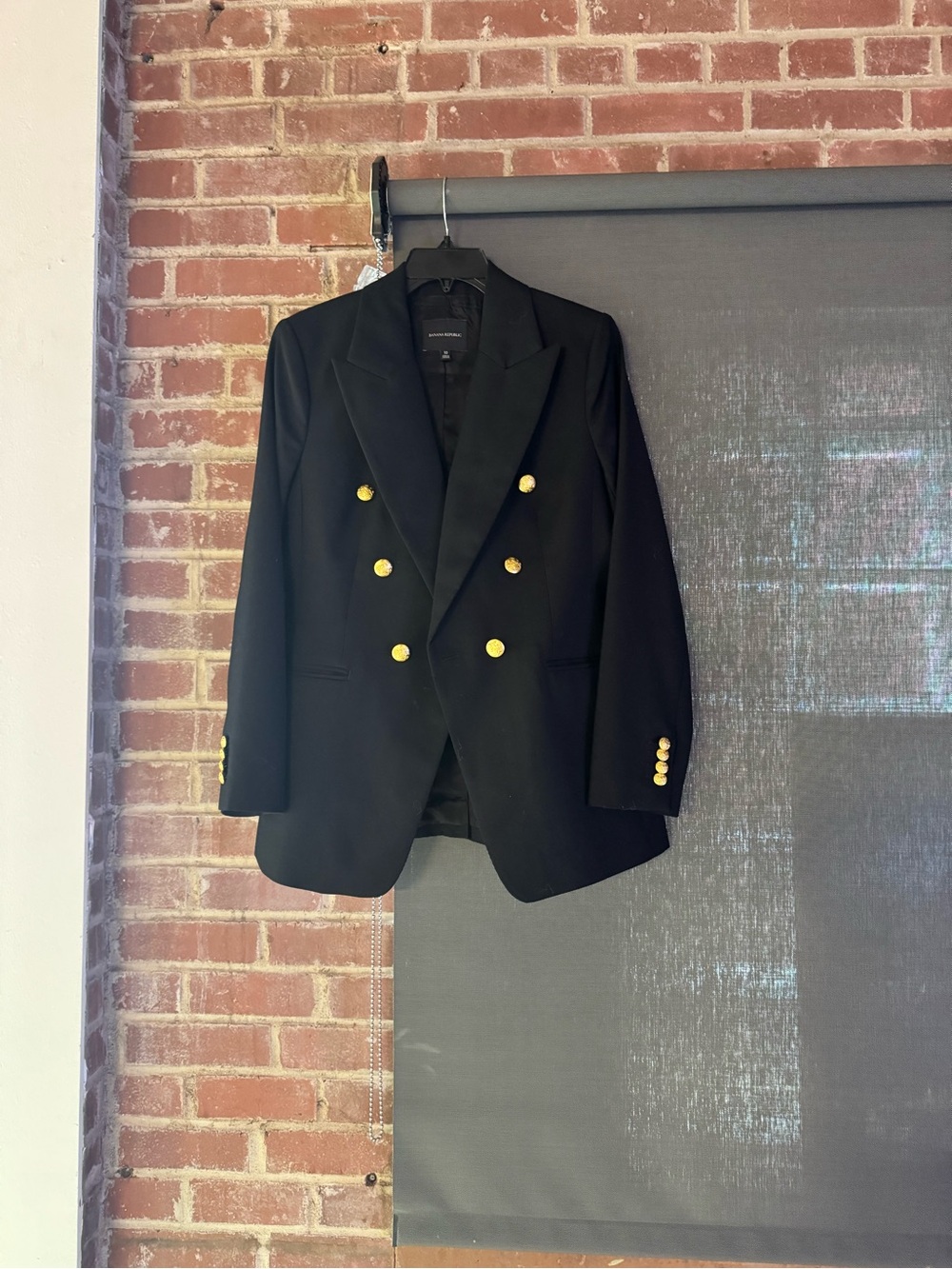 Banana Republic Double-Breasted Captain Blazer with Gold Buttons